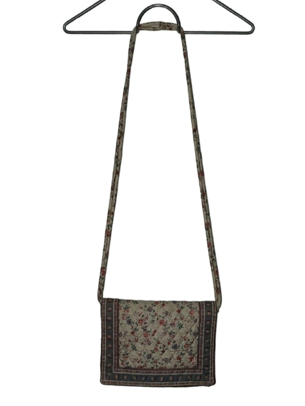 VTG Vera Bradley Indiana Cream Quilted Floral Crossbody Bag Retired 1980s - Picture 14 of 14